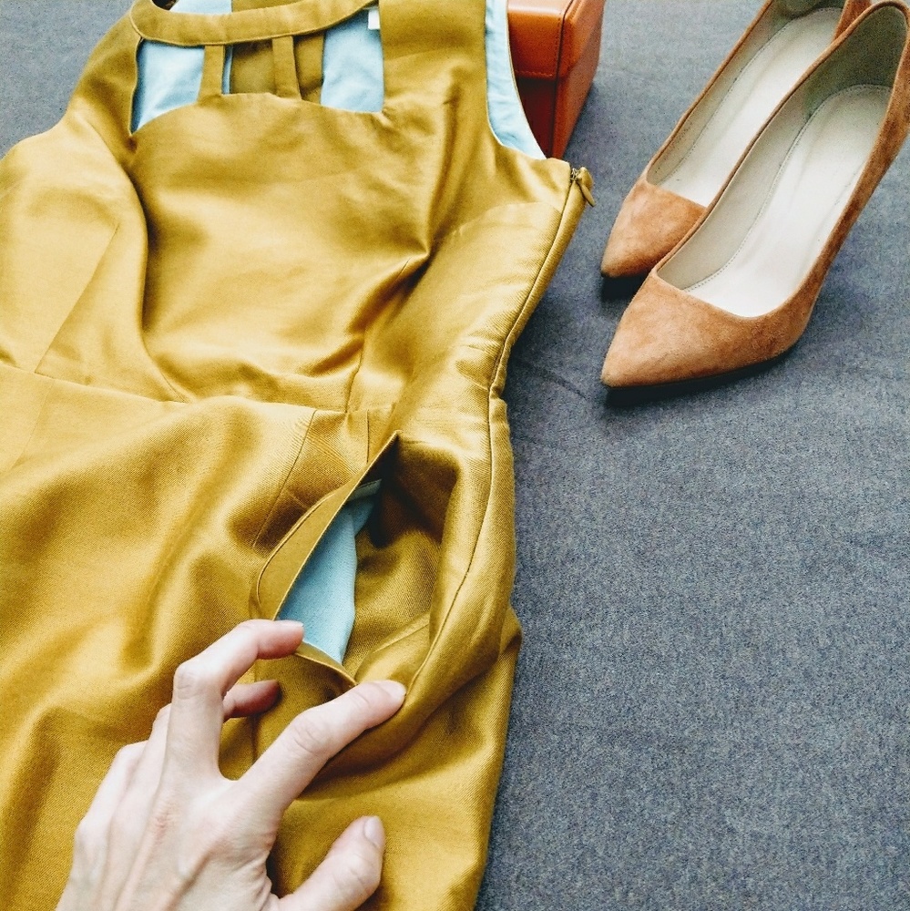 NEW Anthropologie Maeve Chardonnay Cut Out Dress - Picture 6 of 8
